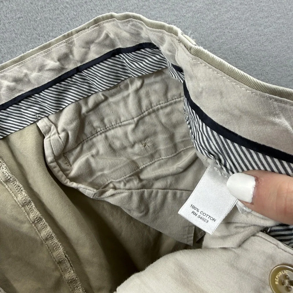 Banana Republic Emerson‎ Chino Pants Mens 38x34 (Fit 36x30) Beige Straight Leg